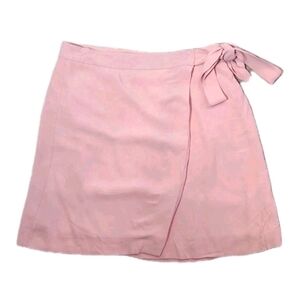 Ann Taylor LOFT Women's Knee Length A-Line Wrap Front Skirt Size 12 Pink NWT